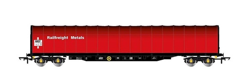 [RIVAROSSI HR6495  ] RIVAROSSI HR6495  1/87   BR, Wagon à bâche coulissante 4 essieux, rouge, Railfreight Metal 