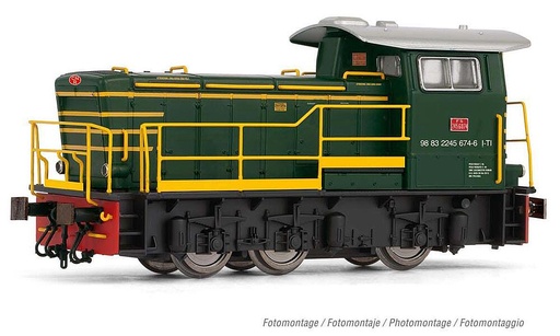 [RIVAROSSI HR2794S  ] RIVAROSSI HR2794S  1/87   FS, locomotive diesel série D.245, verte, avec poignées modernes 