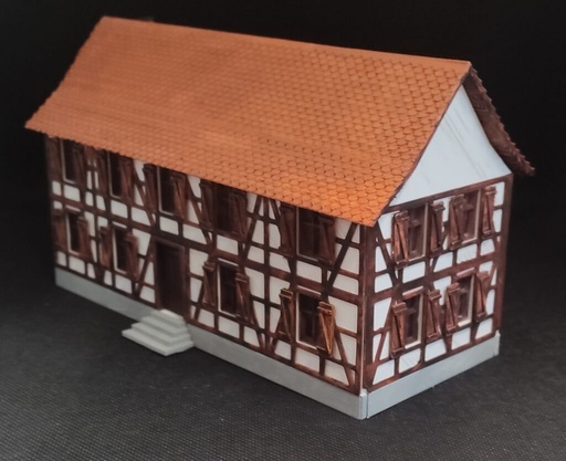 L’école et la mairie maison alsacienne en Kit HO de Maison d'ANTAN  (copie)