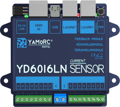 [YaMoRC YD6016LN-CS] YaMoRC YD6016LN-CS 16x LocoNet, Current Sense with s88