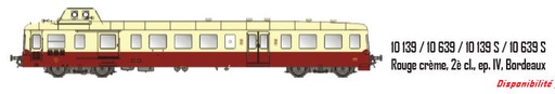 [LS MODELS 10139  ] LS-Models 10139 voie H0 Autorail diesel X3800, rouge / crème, 2e classe Bordeaux SNCF, époque IV
