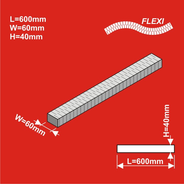H0 Remblais 600x60x Hauteur 40 mm FLEXI 4pcs HCT9617F I-Track France 