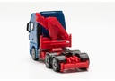 HO MAN TGX GX 6x4 Tracteur avec grue de chargement, bleu Herpa 313100-002