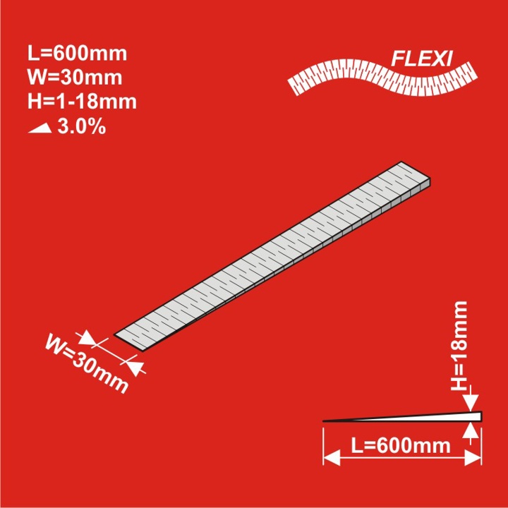 Rampes 600x30 FLEXI Hauteur 1 - 18 mm - 6 pièces HCT9910F I-Track France 
