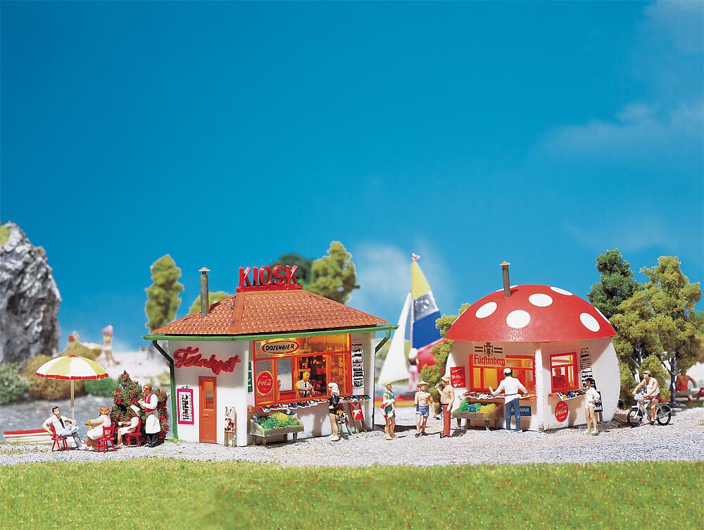 Faller 120135   H0  Kiosque à journaux et buvette 50 x 50 x 60 mm, 70 x 40 x 50 mm