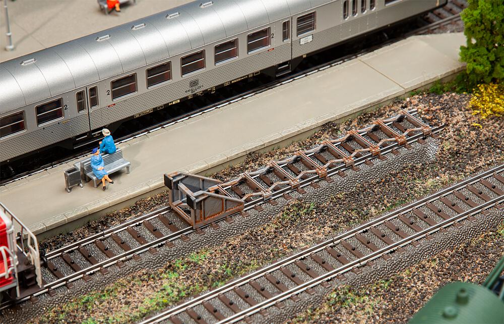 Faller 120322   H0  2 Butoirs avec freins en cisaille 127 x 24 x 23 mm (2 x)