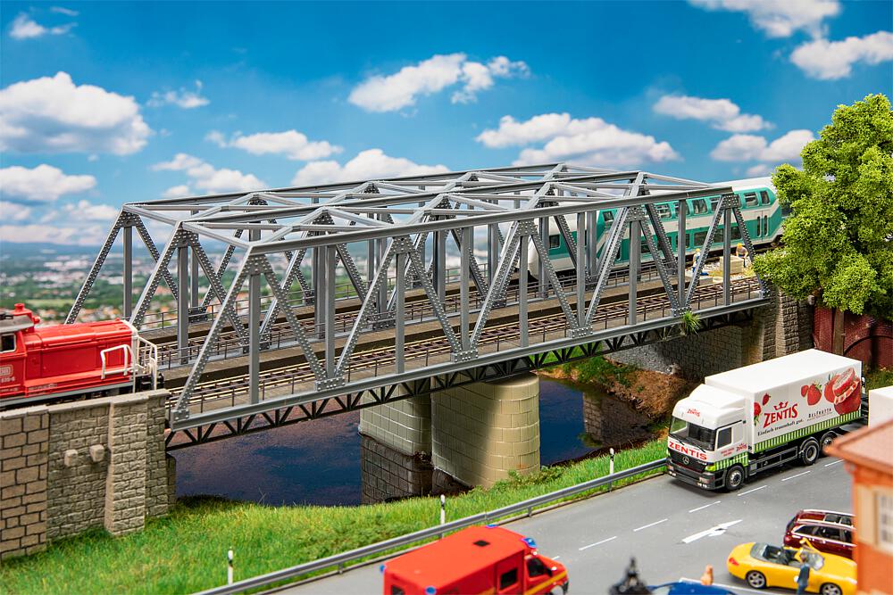 Faller 120497   H0  Pont en acier, 2 voies 475 x 164 x 145 mm