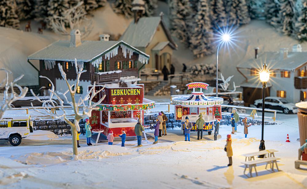 Faller 134001   H0  2 Stands de marché de Noël 50 x 49 x 43 mm, 43 x 43 x 45 mm