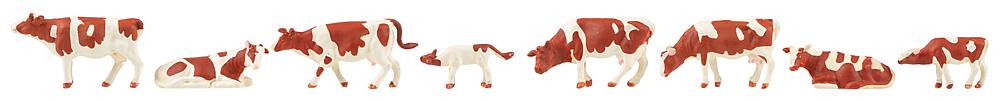 Faller 151903   H0  Vaches, tachetées brunes 