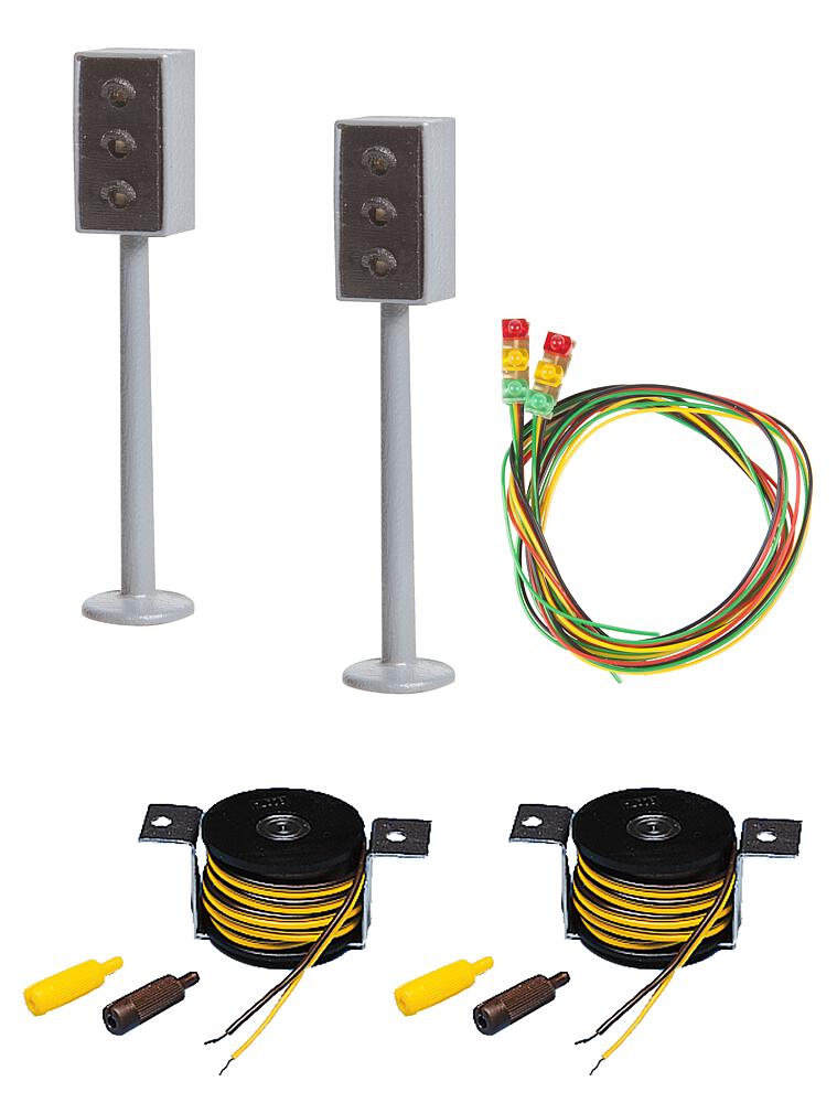 Faller 161656   H0  2 Feux tricolores à LED avec Points d’arrêt stop 