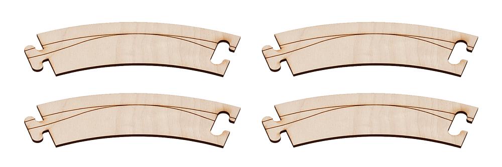 Faller 162121   N  Laser-Street coude de voie de conduite 45° R = 120 x 30 mm (4 x)