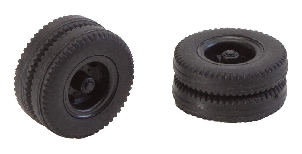Faller 163116   H0  2 roues complètes (essieu arrière) pour camion MAN 635 
