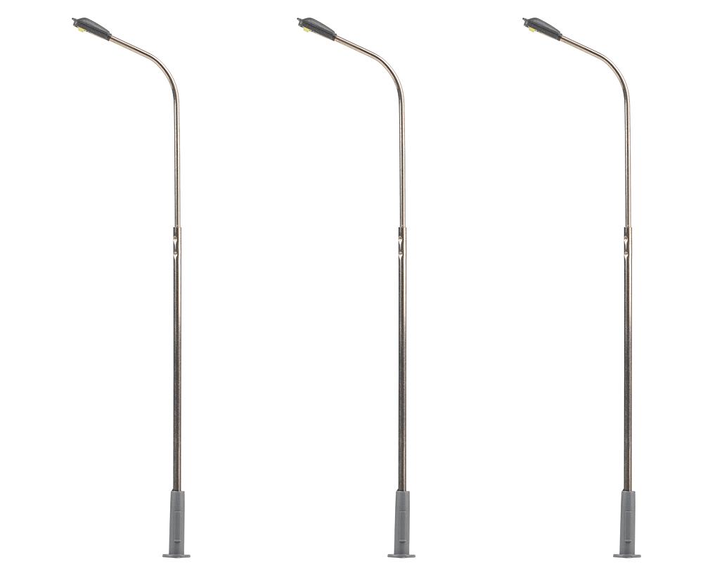 Faller 180100   H0  Éclairages publics LED, lampadaires, froid blanc, 3 pièces 