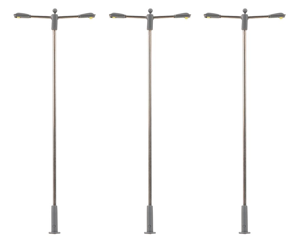 Faller 180103   H0  Éclairages publics LED, lampes en prolongement, froid blanc, 3 pièces 