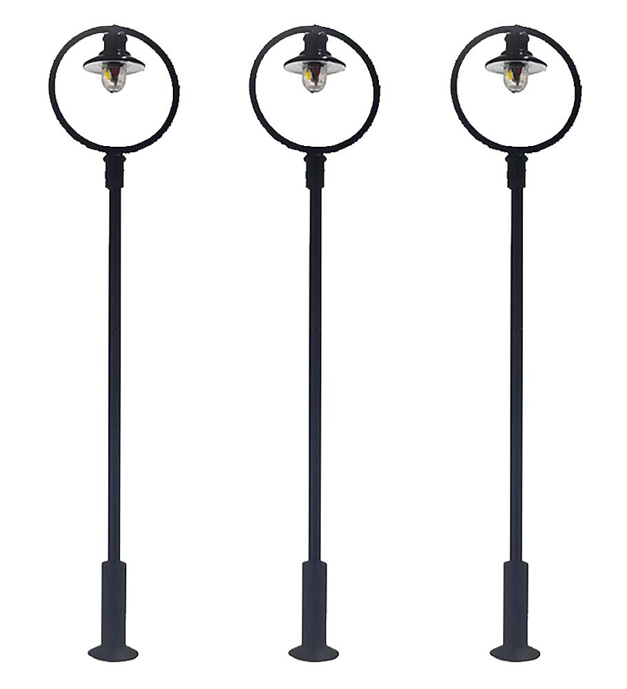 Faller 180105   H0  Réverbères de parc LED, lampes boule suspendue, froid blanc, 3 pièces 