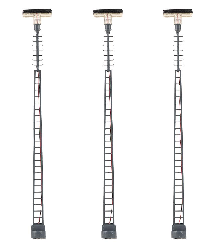 Faller 180110   H0  Lampes LED rapportée sur poteau en treillis, froid blanc, 3 pièces 