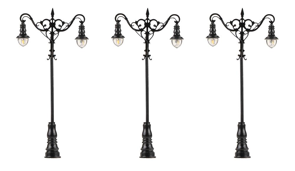 Faller 180114   H0  Réverbères LED, lampes boules suspendues, blanch chaud, 3 pièces 