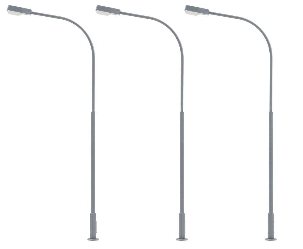 Faller 180119   H0  Lampadaire de rue LED, blanc froid, 3 pièces 