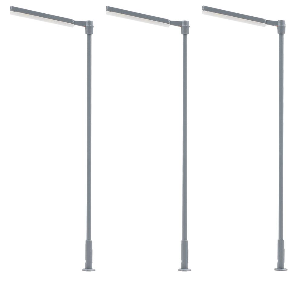 Faller 180121   H0  Lampe LED sur poteau croisé, blanc froid, 3 pièces 