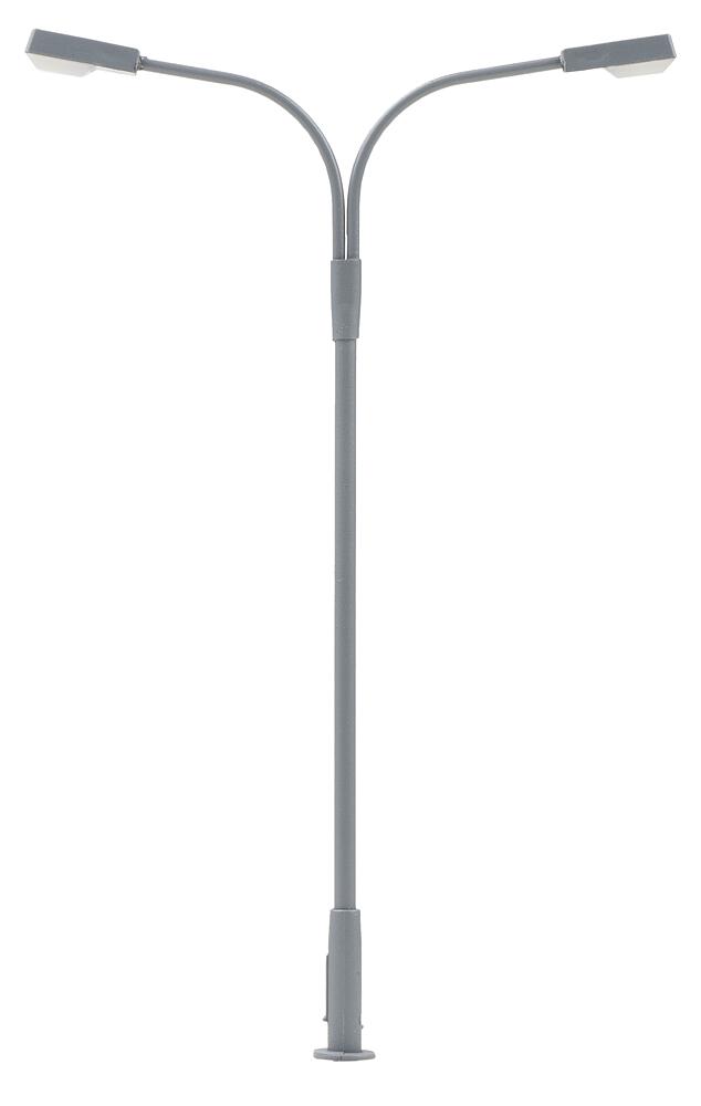 Faller 180220   H0  Lampadaire de rue LED, deux bras, blanc froid 