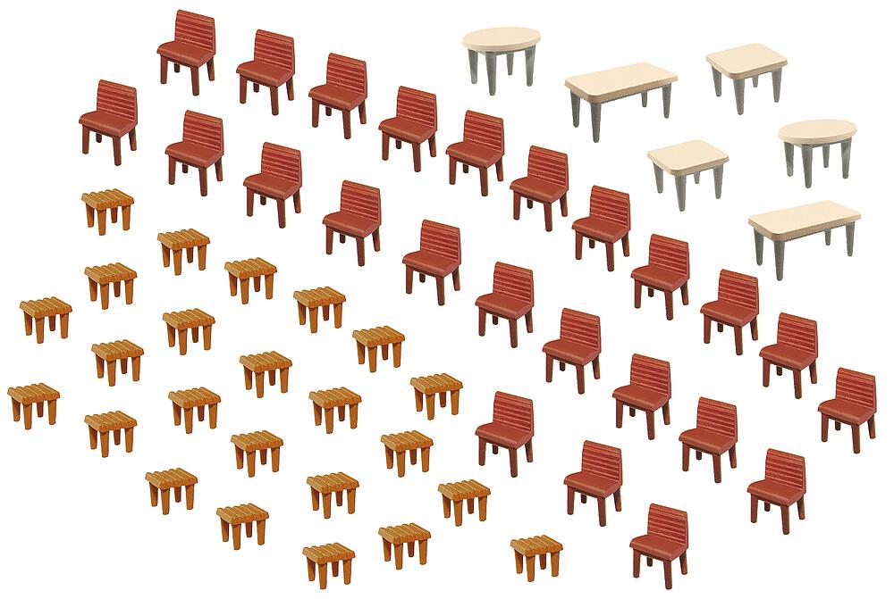 Faller 180438   H0  7 Tables et 48 Chaises 