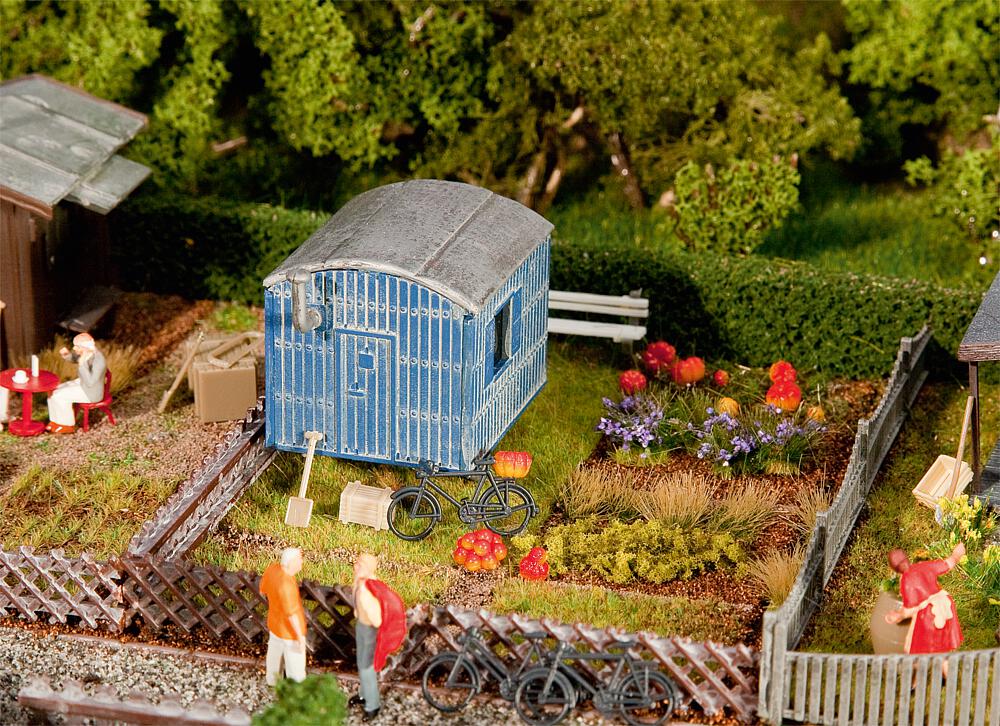 Faller 180490   H0  Jardin d'ouvrier avec mobile-home 105 x 74 x 40 mm
