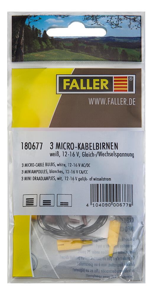 Faller 180677   H0, TT, N  3 Miniampoules, blanches 