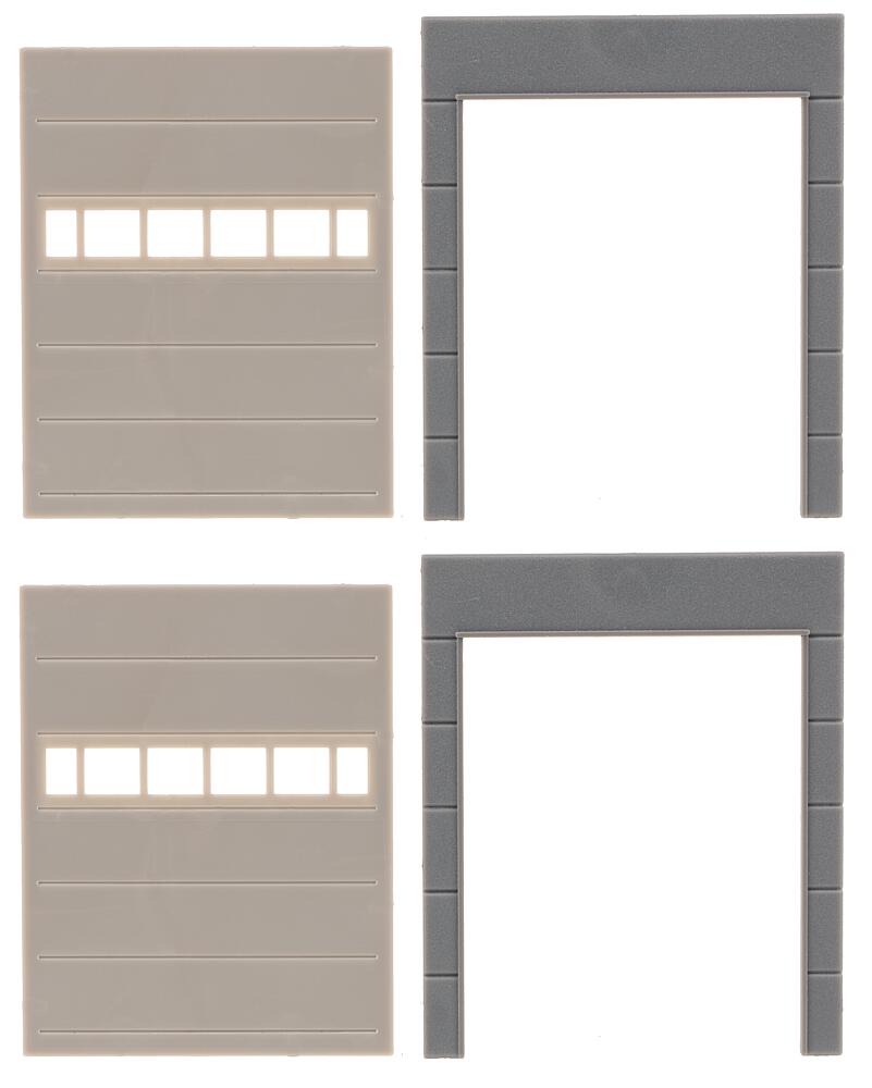 Faller 180881   H0  2 Parties de mur avec portails, Goldbeck 50 x 60 x 2,5 mm (2 x)