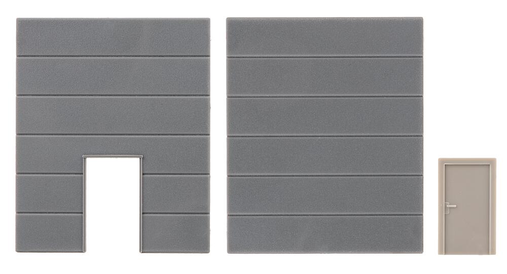 Faller 180882   H0  1 Élément de mur fermé et 1 élément de mur avec porte, Goldbeck 50 x 60 x 2,5 mm (2 x)