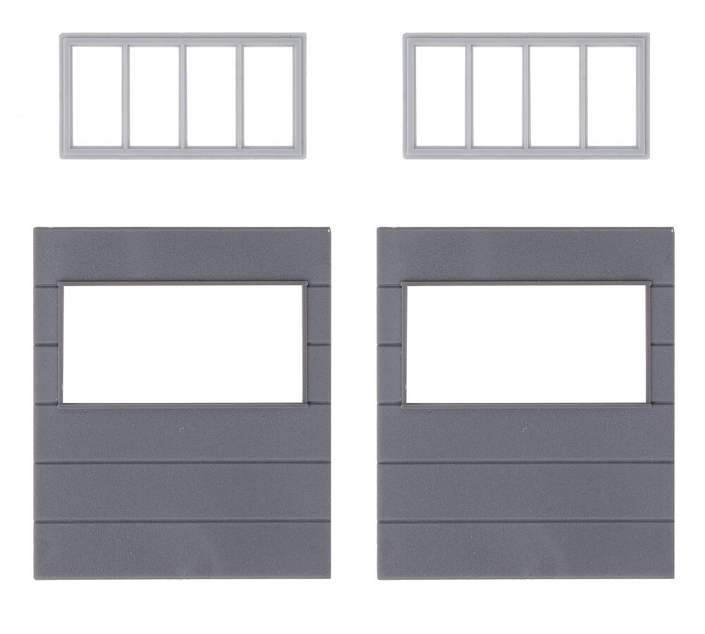 Faller 180891   H0  2 Éléments de murs avec fenêtres horizontales, Goldbeck 50 x 60 x 2,5 mm (2 x)