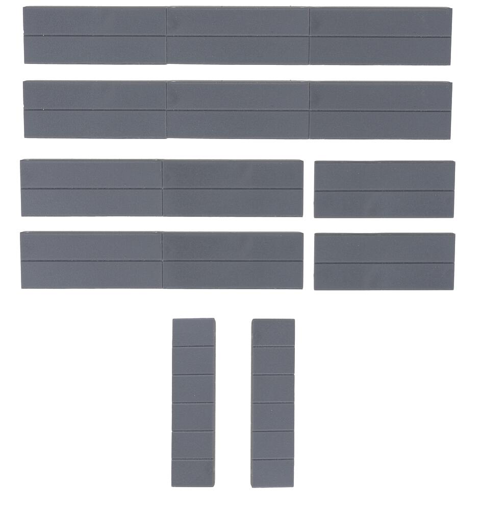 Faller 180893   H0  Éléments de mur larges, Goldbeck 50 x 20 x 2,5 mm (2 x), 100 x 20 x 2,5 mm (2 x), 150 x 20 x 2,5 mm (2 x), 11 x 60 x 2,5 mm (2 x)