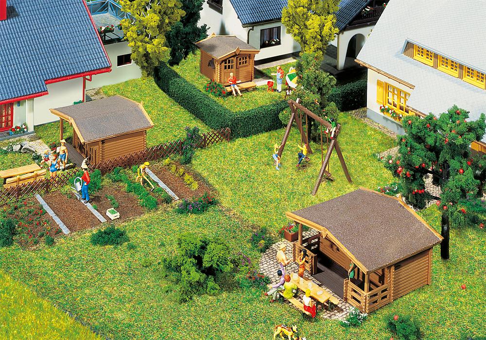 Faller 232209   N  3 Pavillons de jardin 31 x 35 x 19 mm, 21 x 20 x 17 mm, 25 x 12 x 17 mm