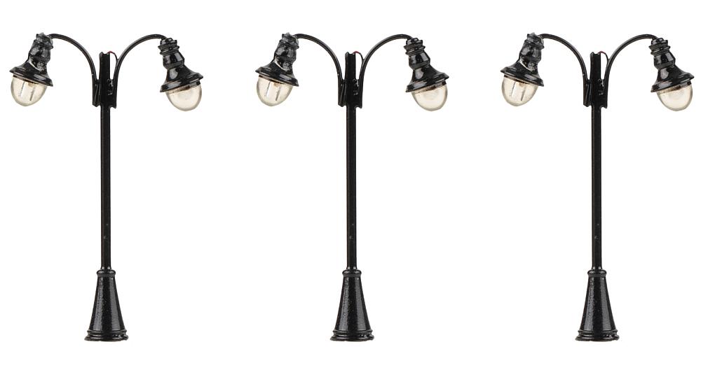 [Faller 272126  ] Faller 272126   N  Réverbères LED, lampes cintrées, froid blanc, 3 pièces 