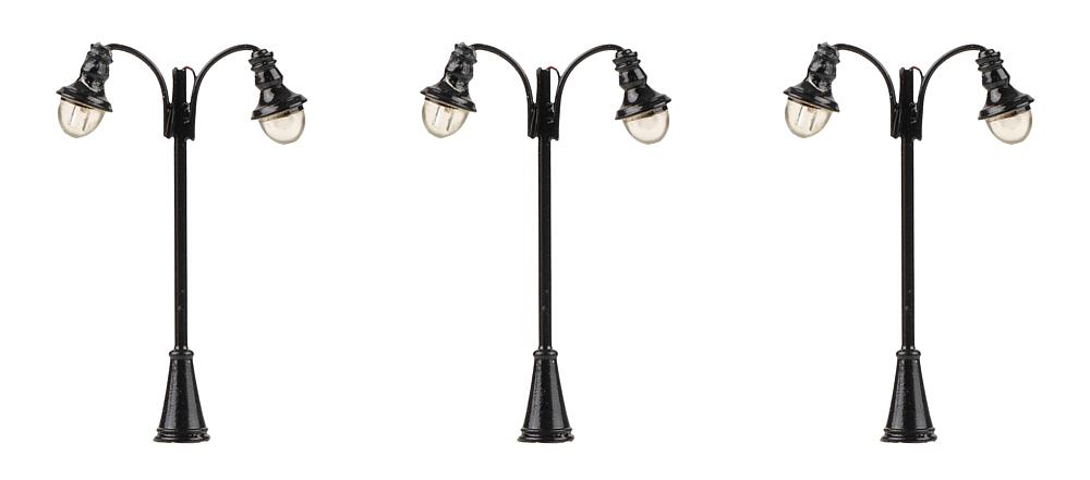 Faller 272130   N  Réverbères LED, lampes cintrées, blanch chaud, 3 pièces 