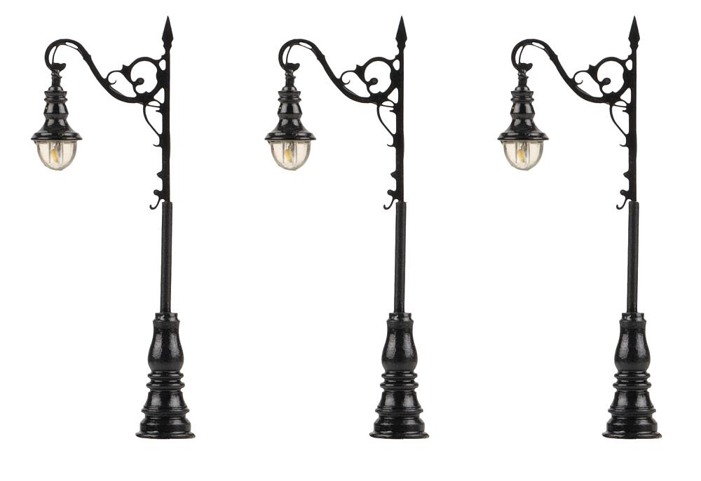 Faller 272131   N  Réverbères LED, lampes cintrée, blanch chaud, 3 pièces 