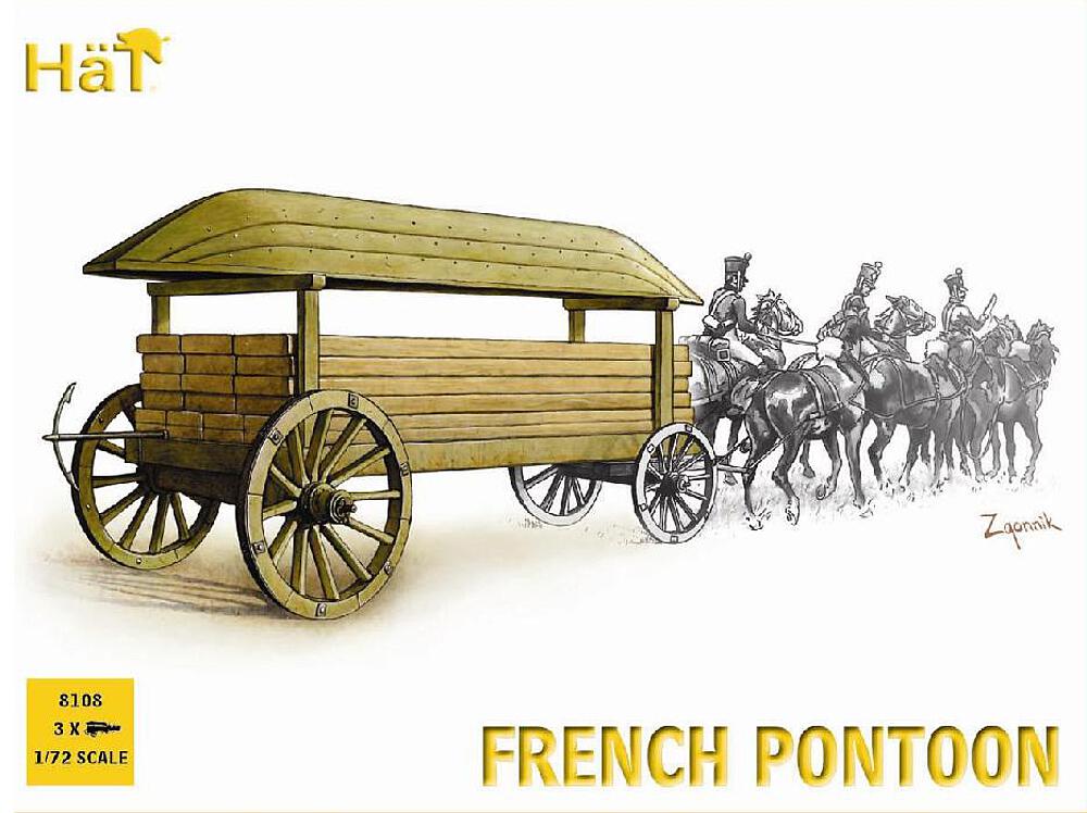 HAET 8108  1/72 Attelage de chevaux français avec bateau 