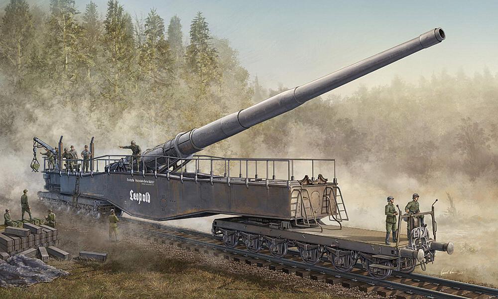 HOBBY BOSS 82903  1/72 Canon ferroviaire Leopold, 280 mm K5(E) 