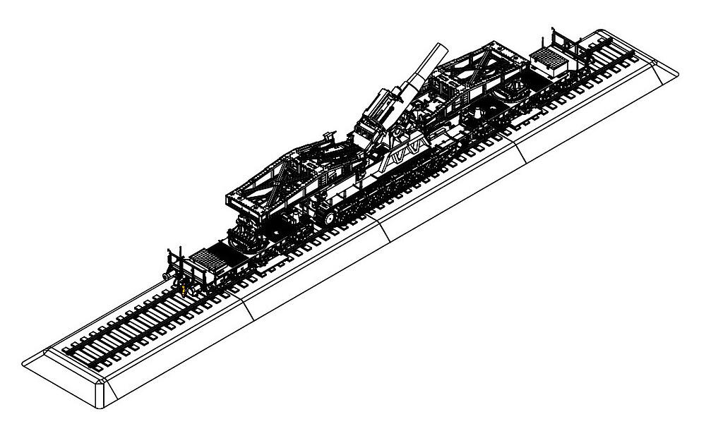 HOBBY BOSS 82961  1/72 Karl Gerät 040/041 sur wagon de chemin de fer 