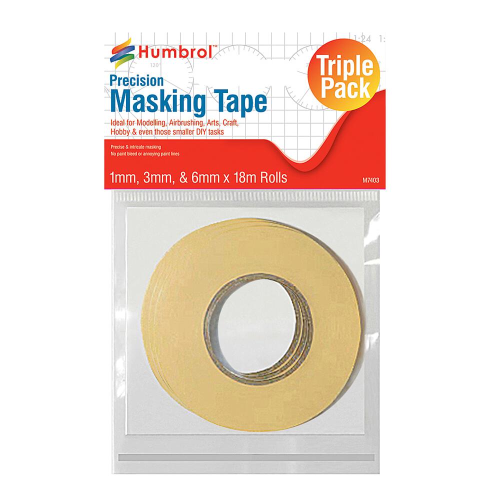 HUMBROL AG5110  Ruban de masquage, trois rouleaux de 18 mètres chacun 