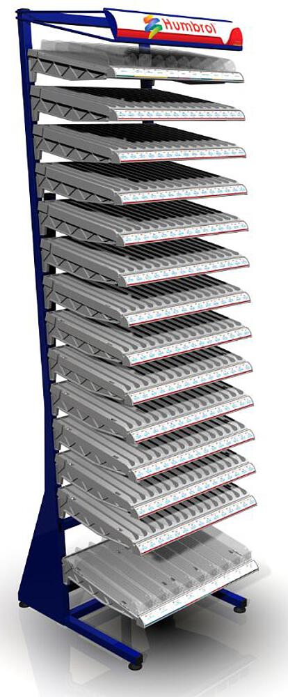 HUMBROL Display 8 Enamel  Présentoir, Enamel, 14 niveaux 