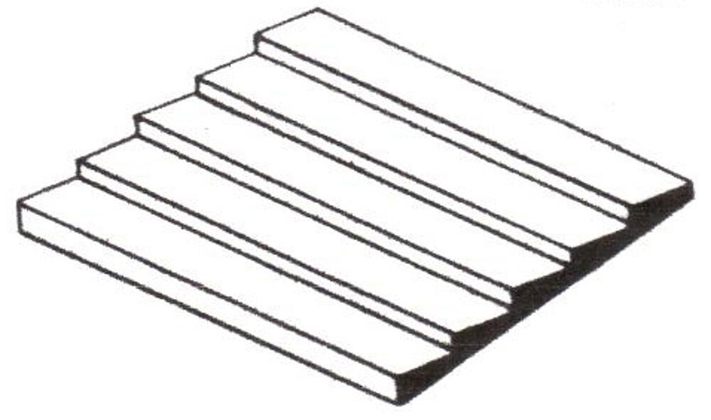 EVERGREEN 2020  Panneau de structure en polystyrène blanc, voie échelle N 0,5 x 150 x 300 mm