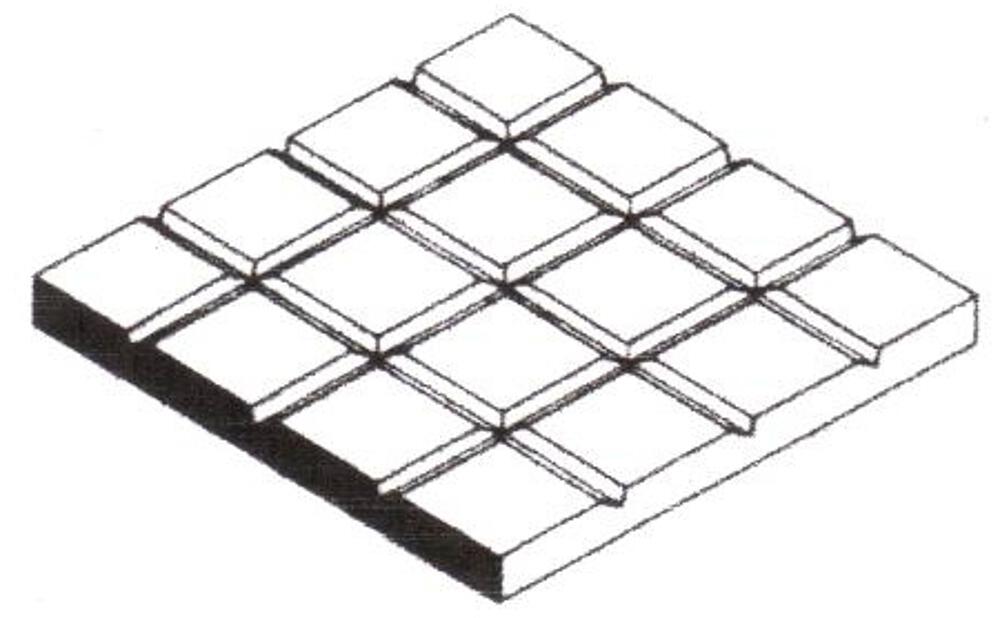 EVERGREEN 14507  Dalles de pavage en polystyrène blanc, trame 12,70 mm 300 x 600 x 1,00 mm