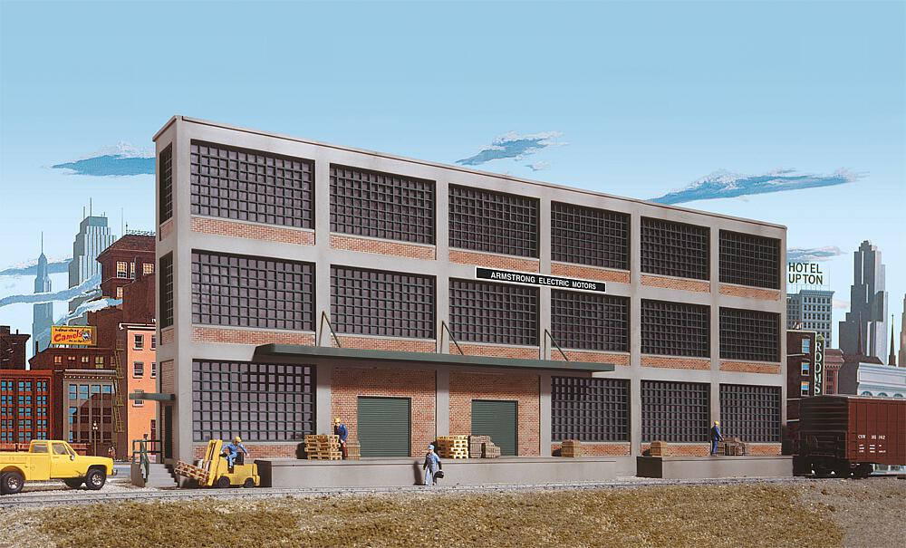 WALTHERS 933-3172   H0  Usine de moteurs, bâtiment de fond 48,2 x 2,8 x 10,1 cm