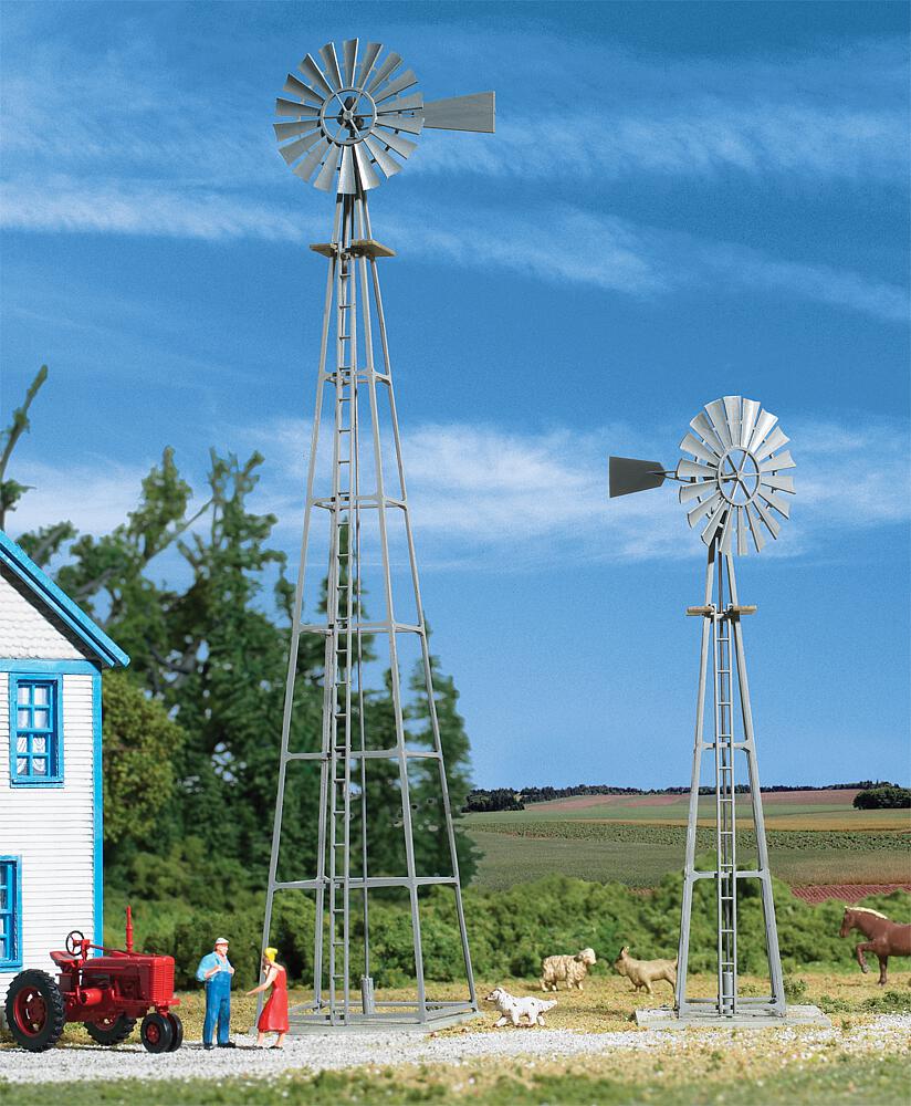 WALTHERS 933-3198   H0  2 éoliennes de ferme 4,1 x 4,1 x 22,2 cm