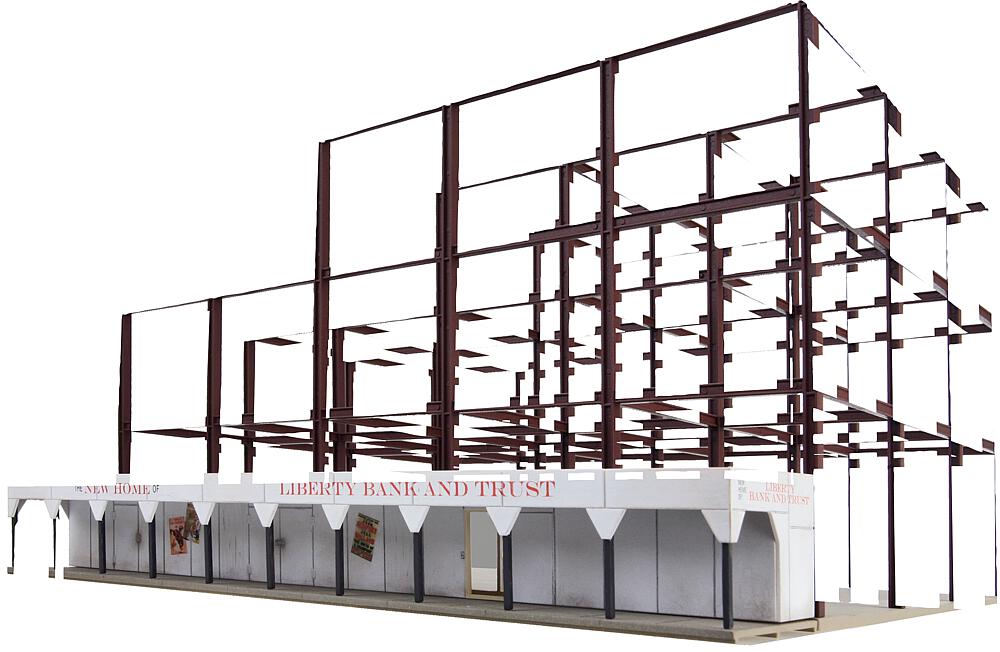 WALTHERS 933-3761   H0  Chantier de construction d'un gratte-ciel 21,9 x 26,8 x 14,6 cm