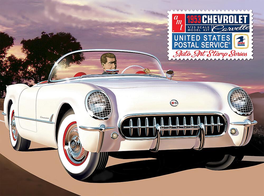 AMT AMT1244/12  1/25 1953 Chevy Corvette, USPS Stamp Series 
