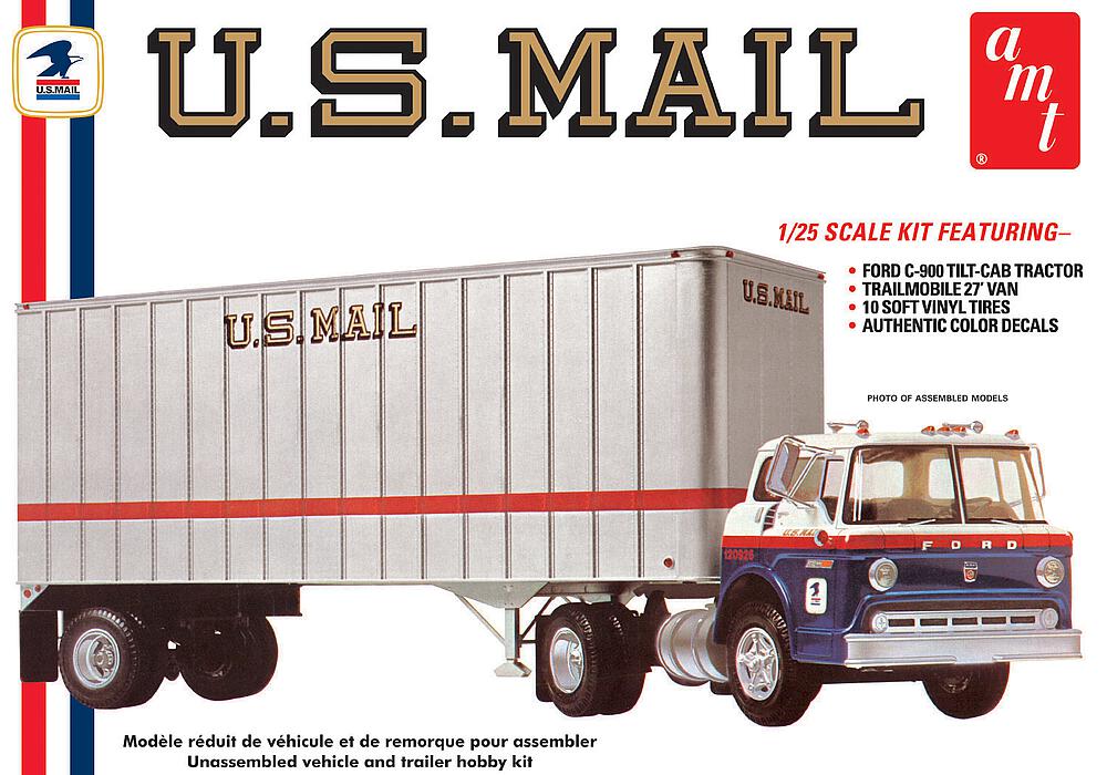 AMT AMT1326/06  1/25 Ford C600 US Mail Truck w/USPS Trailer 