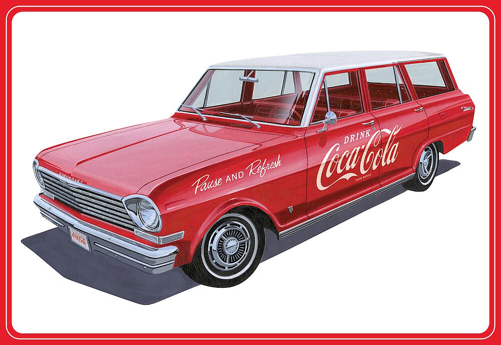 AMT AMT1353/12  1/25 1963 Chevy II Nova Wagon w/Crates Coke 