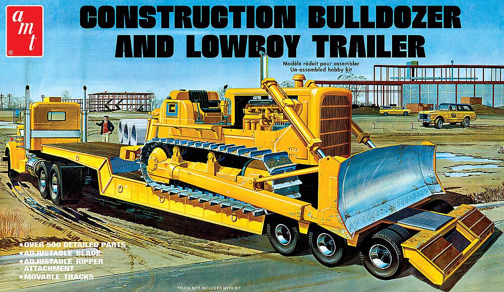 AMT AMT1218/06  1/25 Lowboy Trailer &amp; Bulldozer Combo 