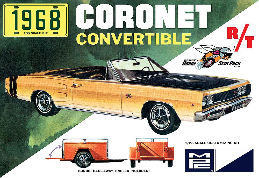 MPC MPC978/12  1/25 1968 Dodge Coronet Convertible w/Trailer 